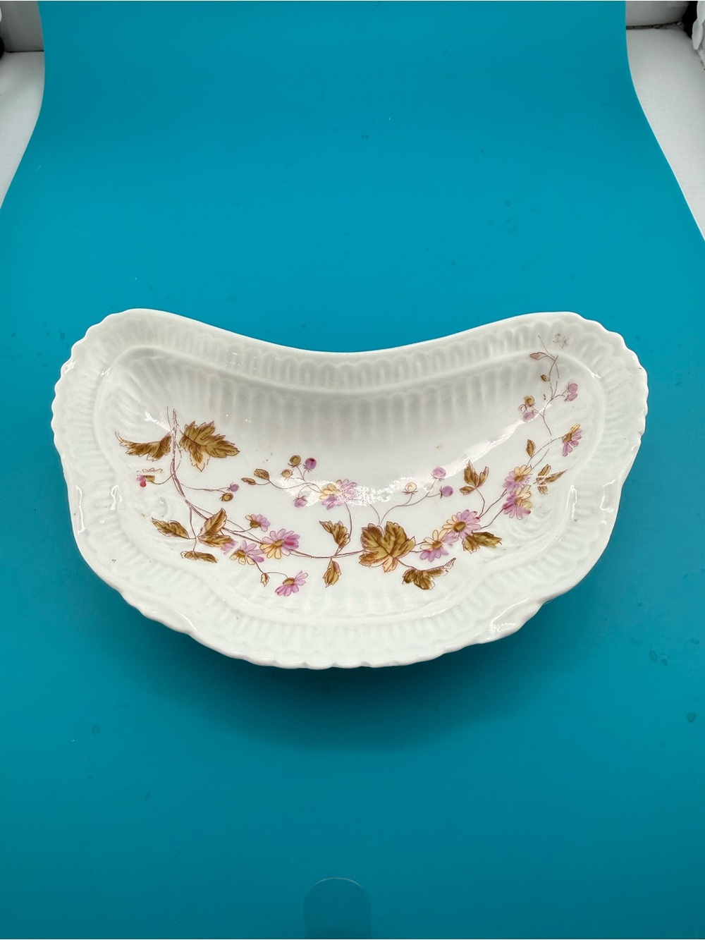 Antique Leonard Vienna Austria Floral Porcelain Bone Dish
